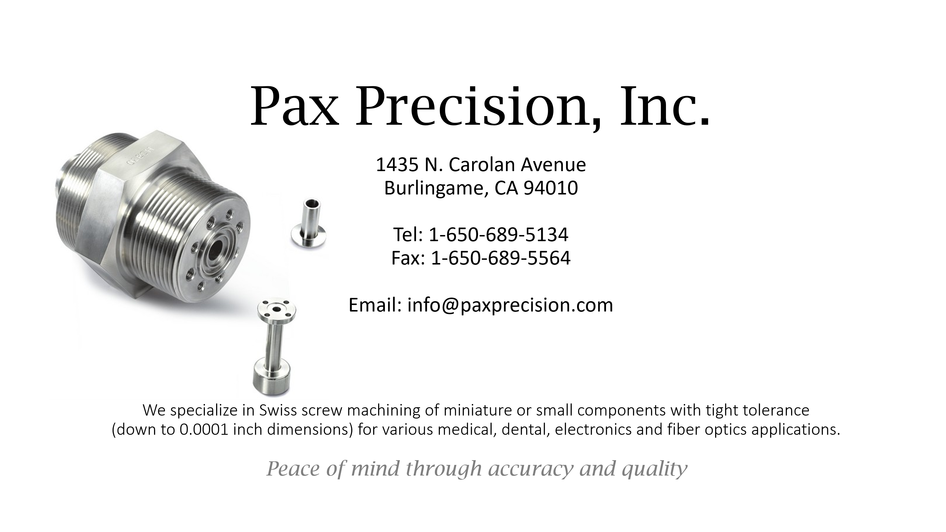 Pax Precision, Inc.